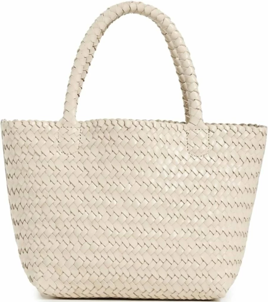 Madewell Women's Small Woven Straw Tote Bag - Handmade Boho Beach Purse