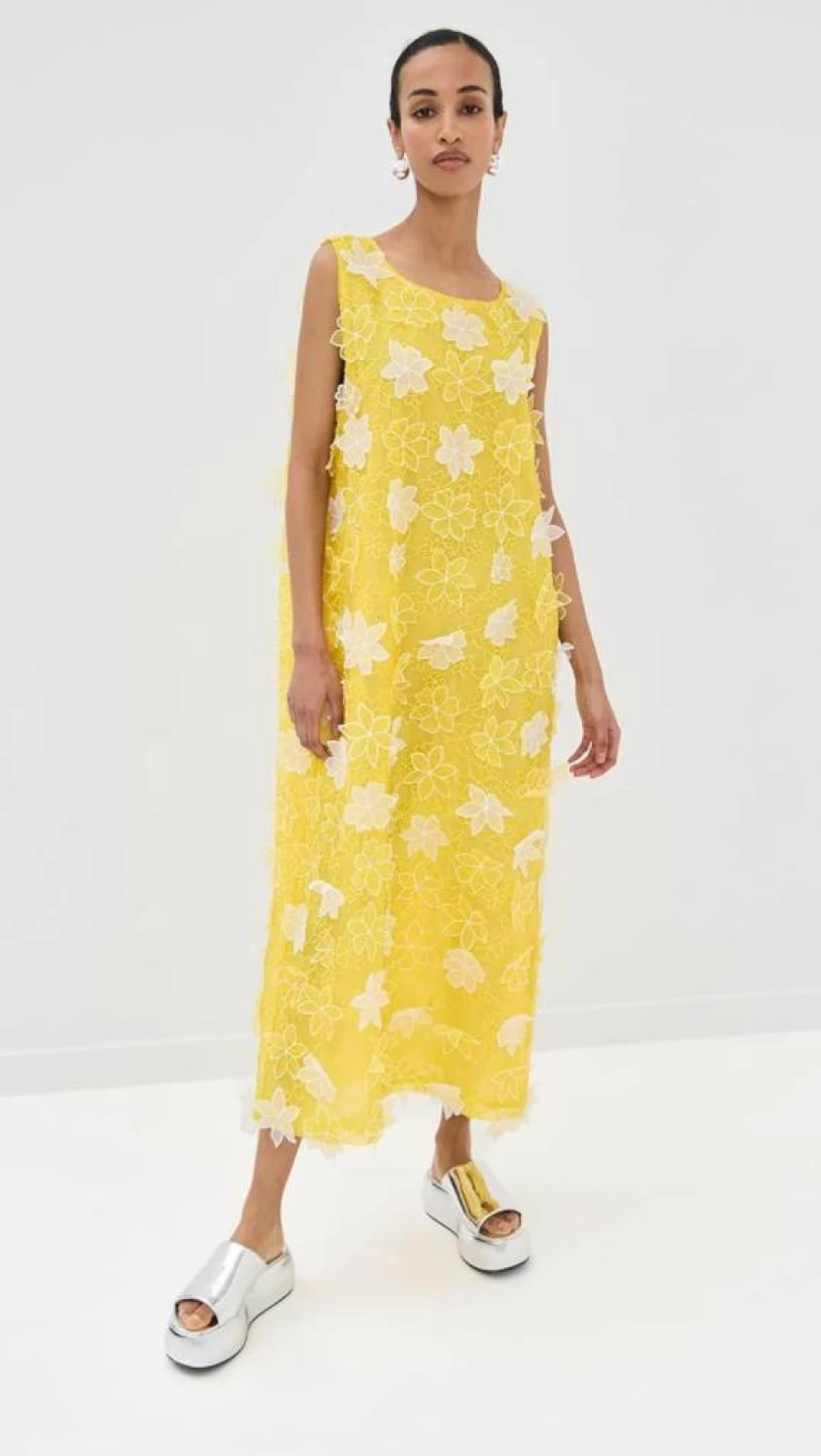 La Vie Style House Women's Floral Organza A-Line Maxi Dress for Elegant Occasions