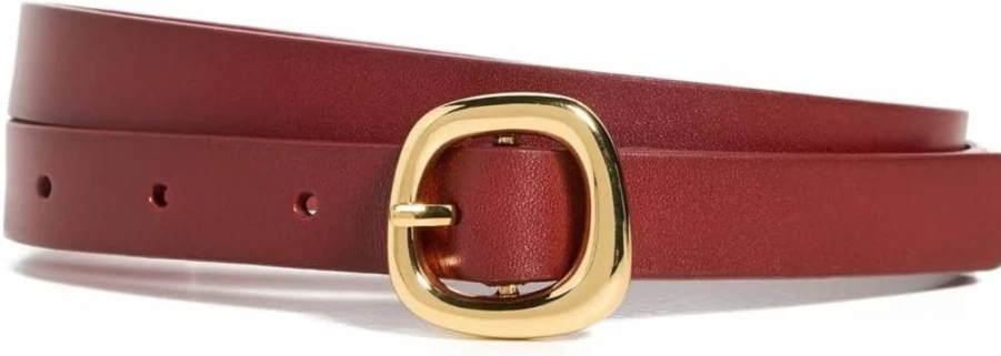 Madewell Women's Skinny Belt with Adjustable Buckle and Puffy Textured Detail