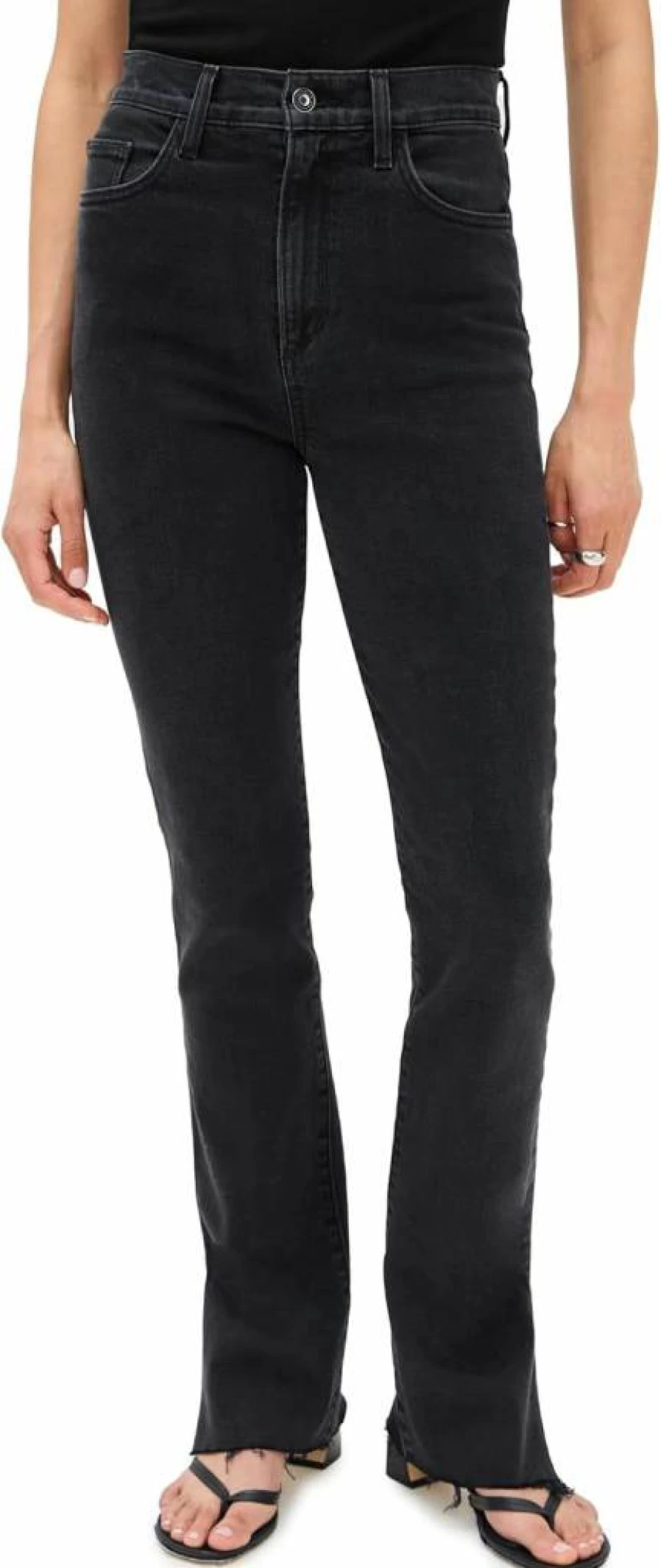 Favorite Daughter Women's Valentina Super High Rise Skinny Jeans with Stylish Slit Hem Detail