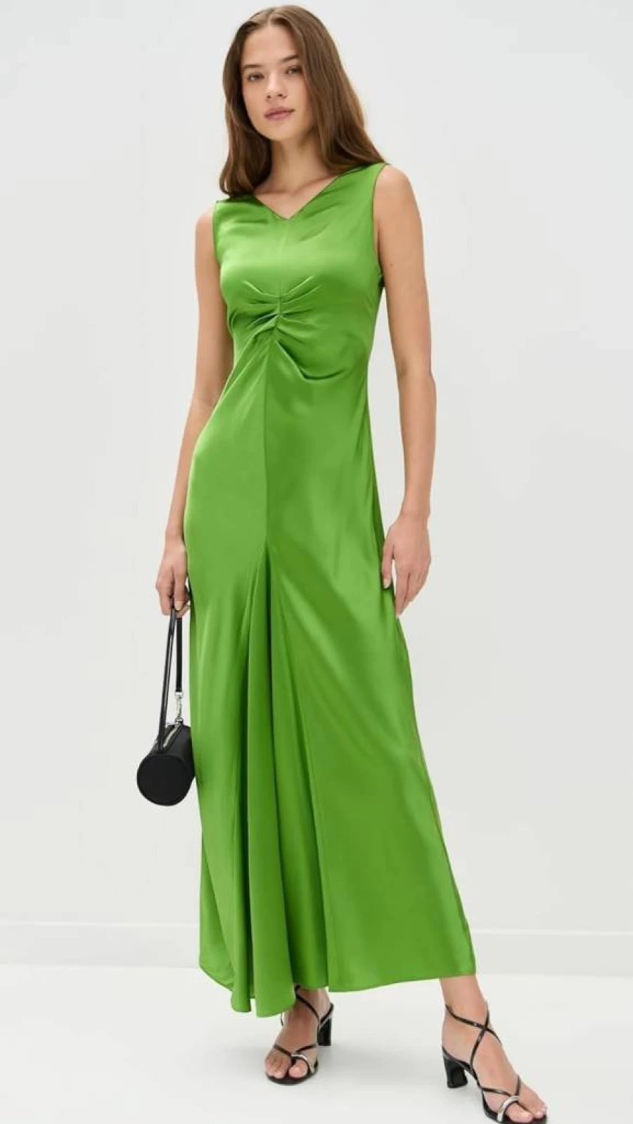 Lee Mathews Women's Stella Silk Satin Ruched Dress - Elegant Sleeveless Evening Gown for Special Occasions