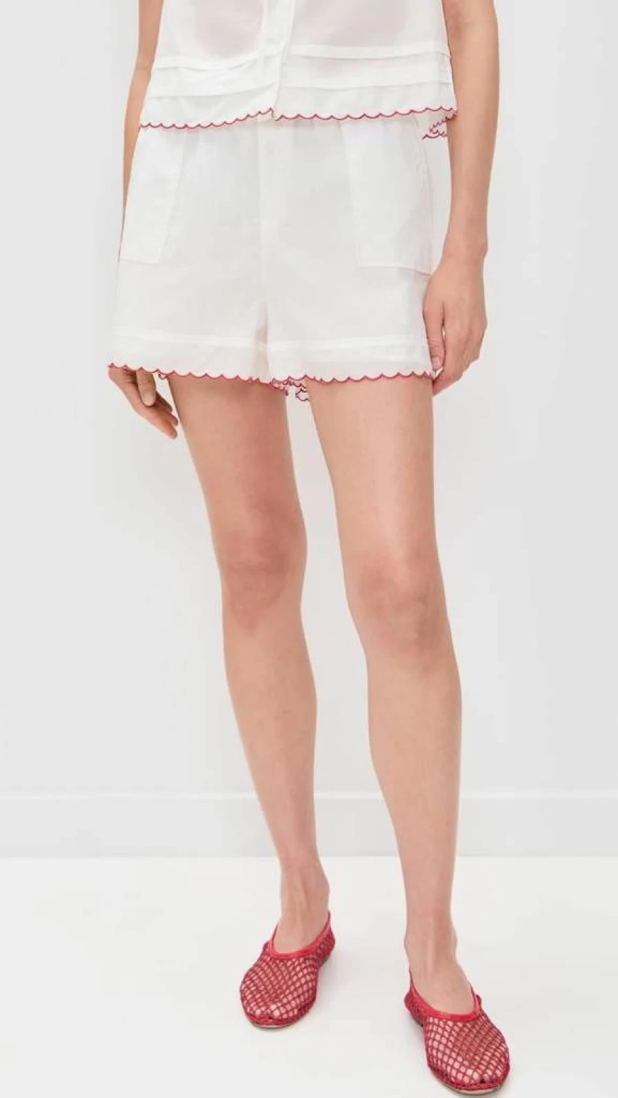 WAYF Women's Elena Embroidered High-Waisted Shorts - Boho Chic Summer Casual Denim Shorts