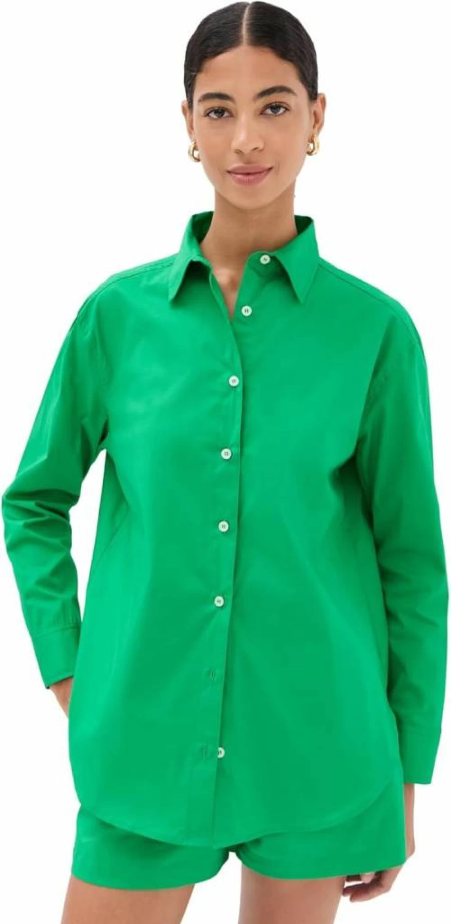 LE BOP Women's Cecilia Button Down Shirt - Classic Casual Tops for Women