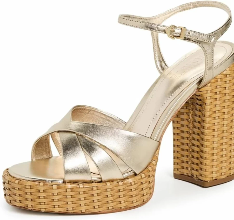 SCHUTZ Keefa Women's Straw Sandals | Summer Beach Slide Sandals