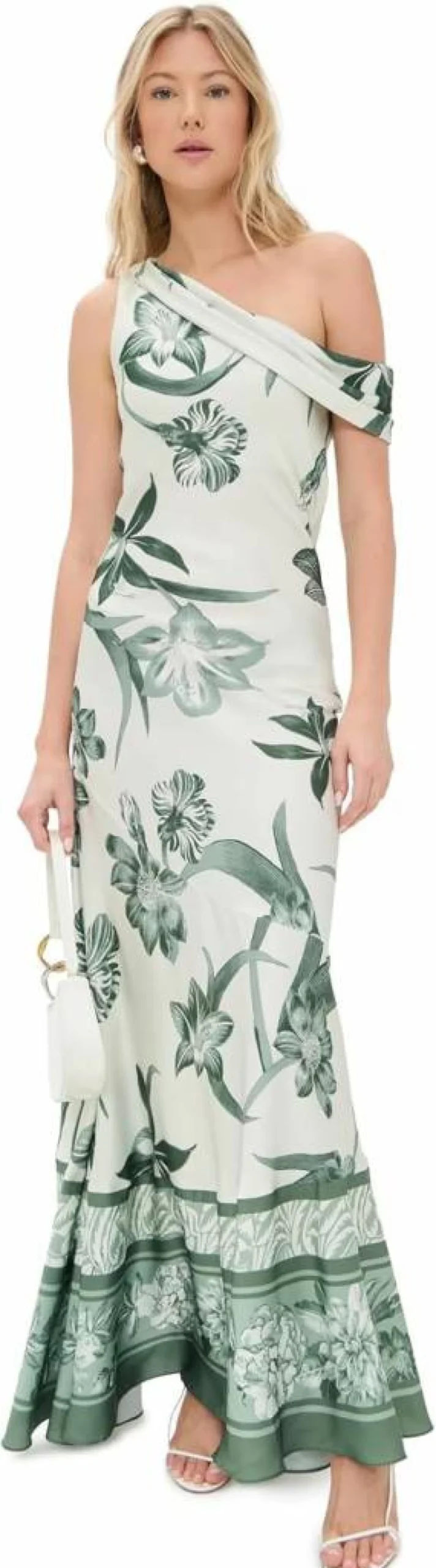 ROCOCO SAND Women's Elegant One Shoulder Cowl Neck Long Maxi Dress