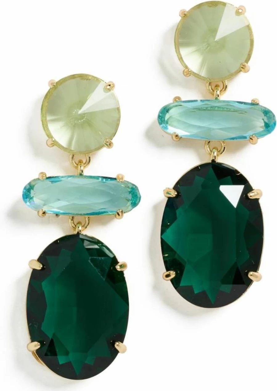 Kenneth Jay Lane Women's Dangle Drop Post Earrings - Elegant Gold-Tone Hoop Earrings for Women