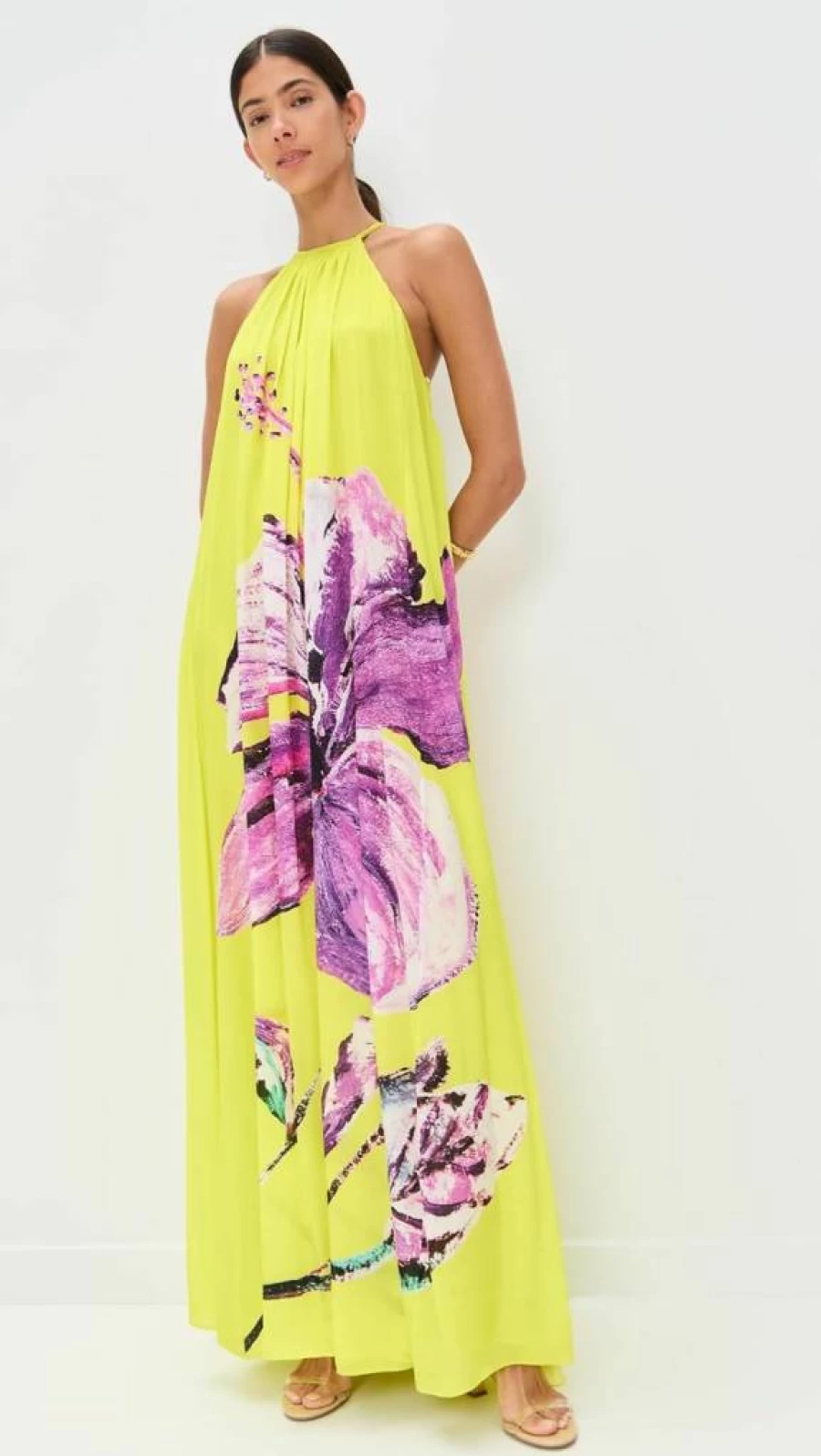 ROCOCO SAND Women's Bohemian Floral Flared Maxi Dress - Elegant Long Summer Beach Dress