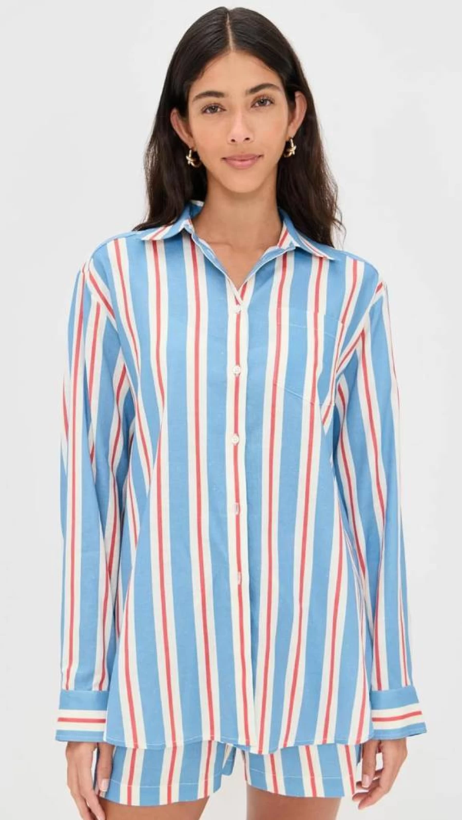 Solid & Striped Women's Avril Button-Down Shirt: Classic Striped & Solid Styles