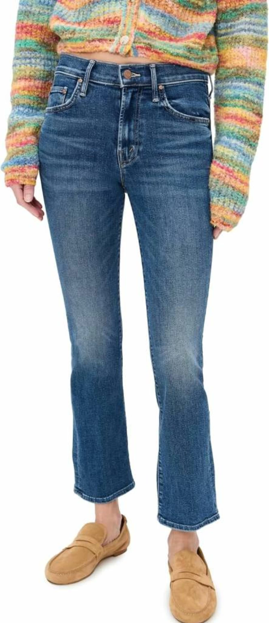 MOTHER Women's Petite Lil Insider High-Rise Ankle Jeans for Women