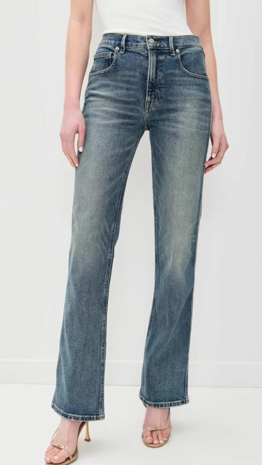 Good American Women's Bootcut Jeans - Classic Fit Denim Pants