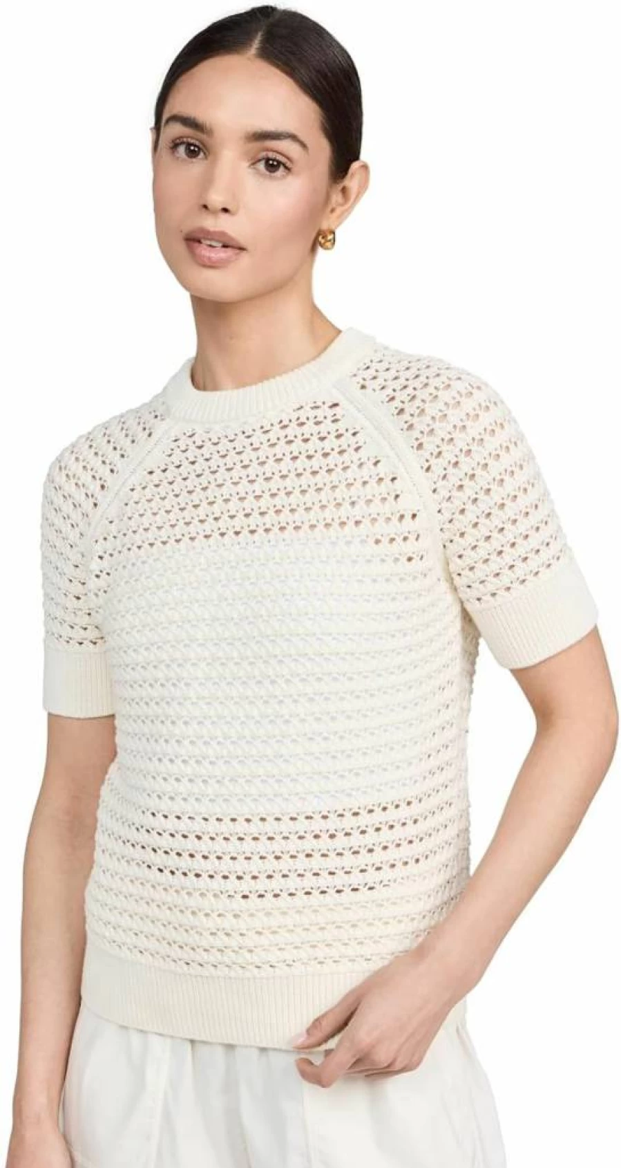 Varley Women's Alva Knit Tee - Soft Casual Short Sleeve T-Shirt for Women