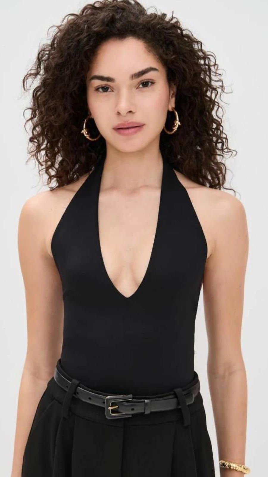 Good American Women's Scuba Halter Bodysuit - V Neck One-Piece Swimsuit
