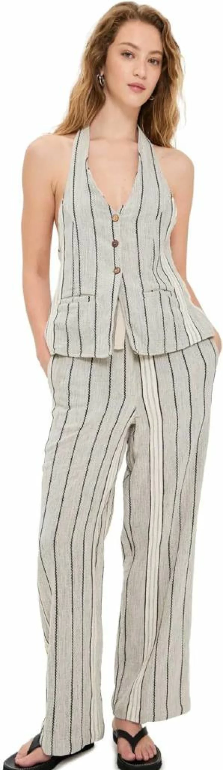 Free People Women's Parisian Striped Two Piece Set - Breezy Summer Outfit