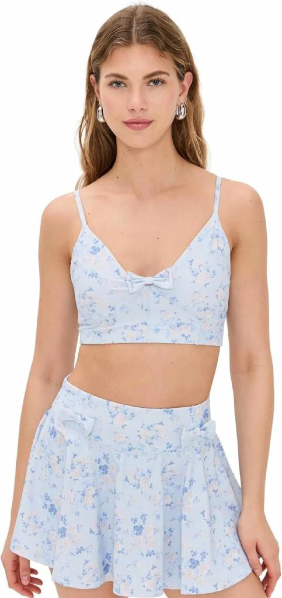 LOVESHACKFANCY Women's Ridgeson Lace Bralette Top - Floral Embroidered Crop Camisole