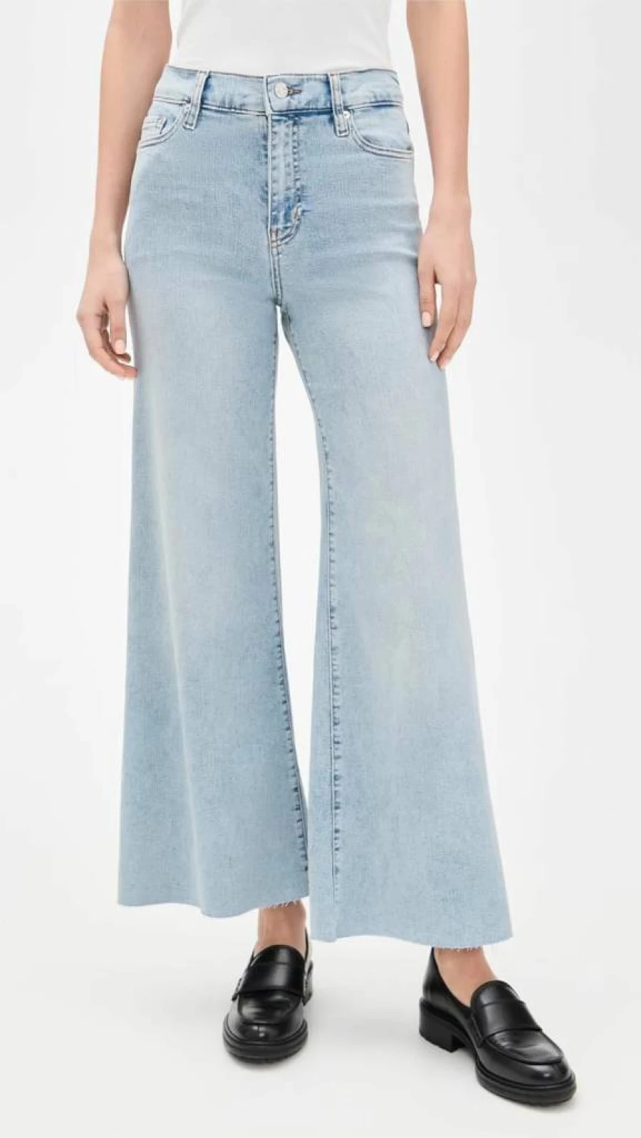 FRAME Women's Le Palazzo High-Rise Crop Jeans - Slim Fit Stretch Denim Ankle-Length Pants