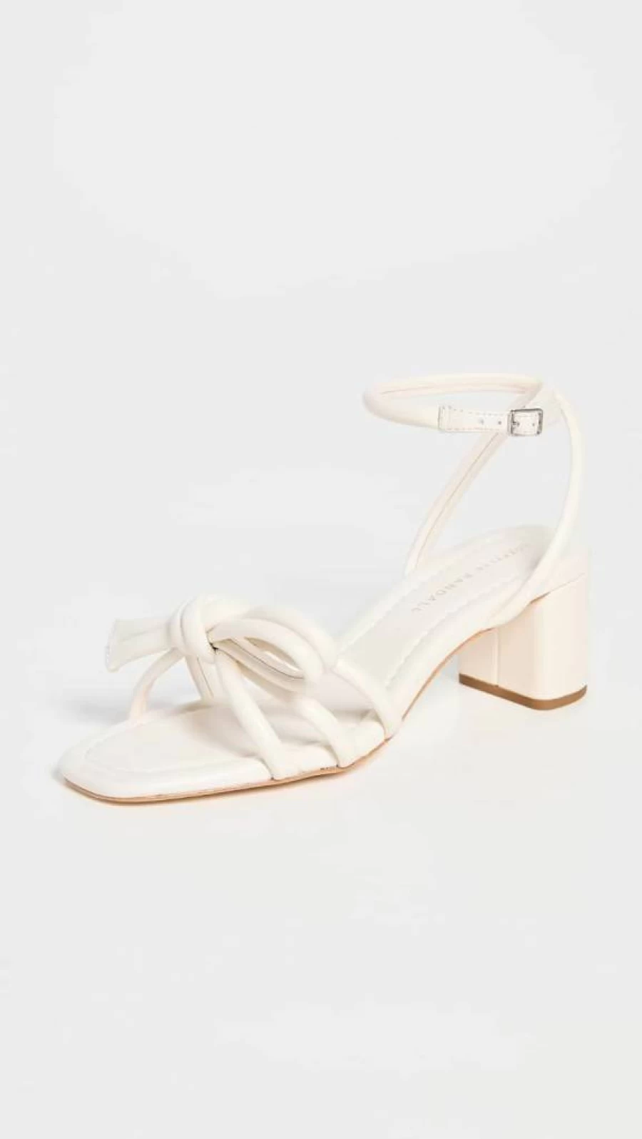 Loeffler Randall Mikel Leather Bow Sandals for Women - Elegant Mid-Heel Dress Shoes