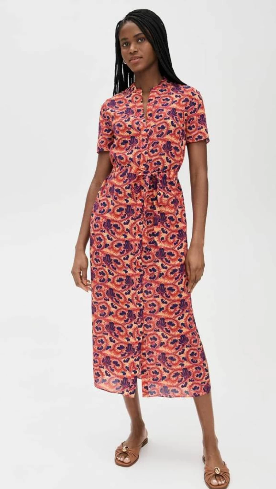 SALONI Women's Vicki Floral Print Silk Midi Dress - Elegant Party Gown