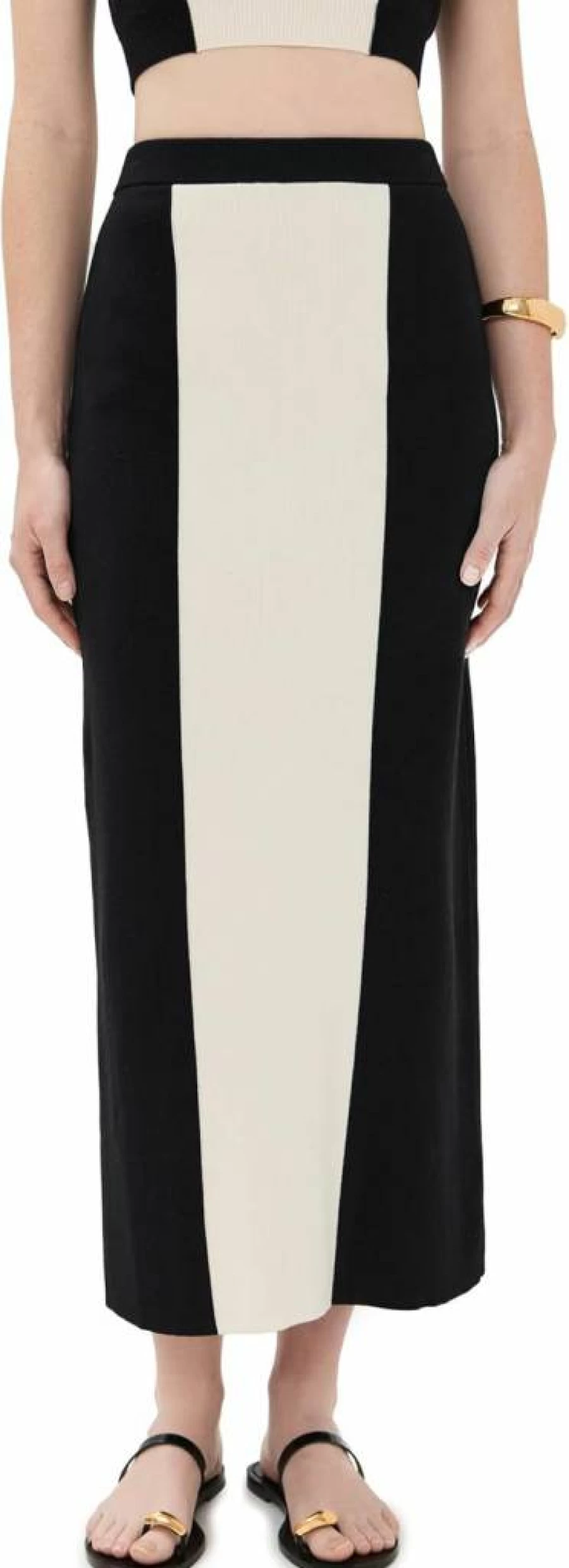 LE BOP Women's Color Blocked Skirt - Stylish High Waist A-Line Summer Skirt with Pockets
