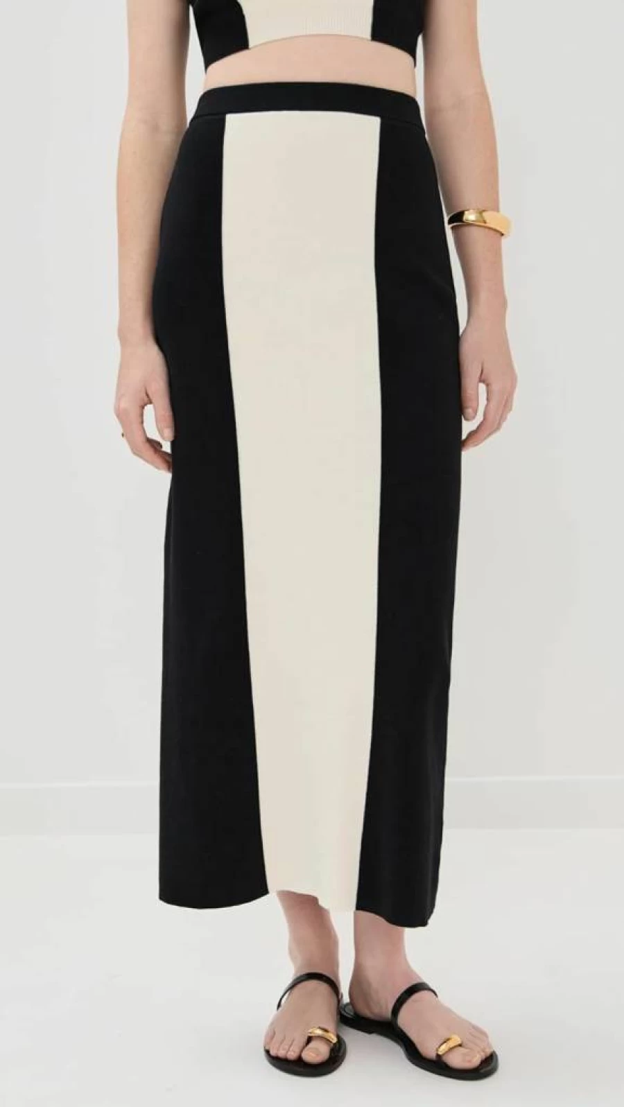 LE BOP Women's Color Blocked Skirt - Stylish High Waist A-Line Summer Skirt with Pockets