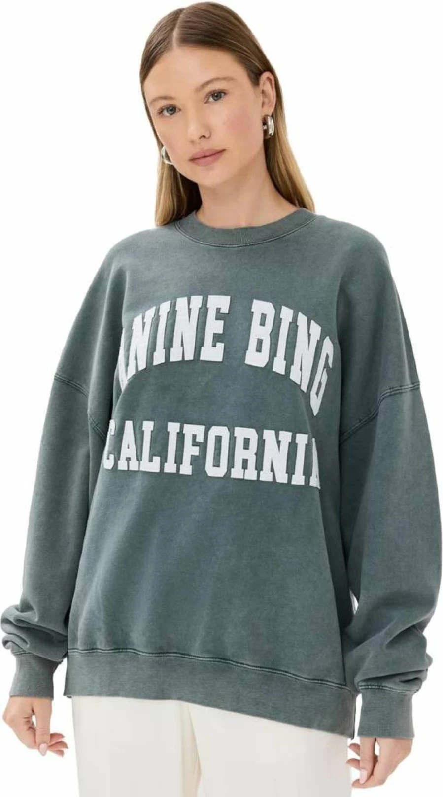 ANINE BING Women's Miles Sweatshirt | Premium Cotton Crewneck Pullover