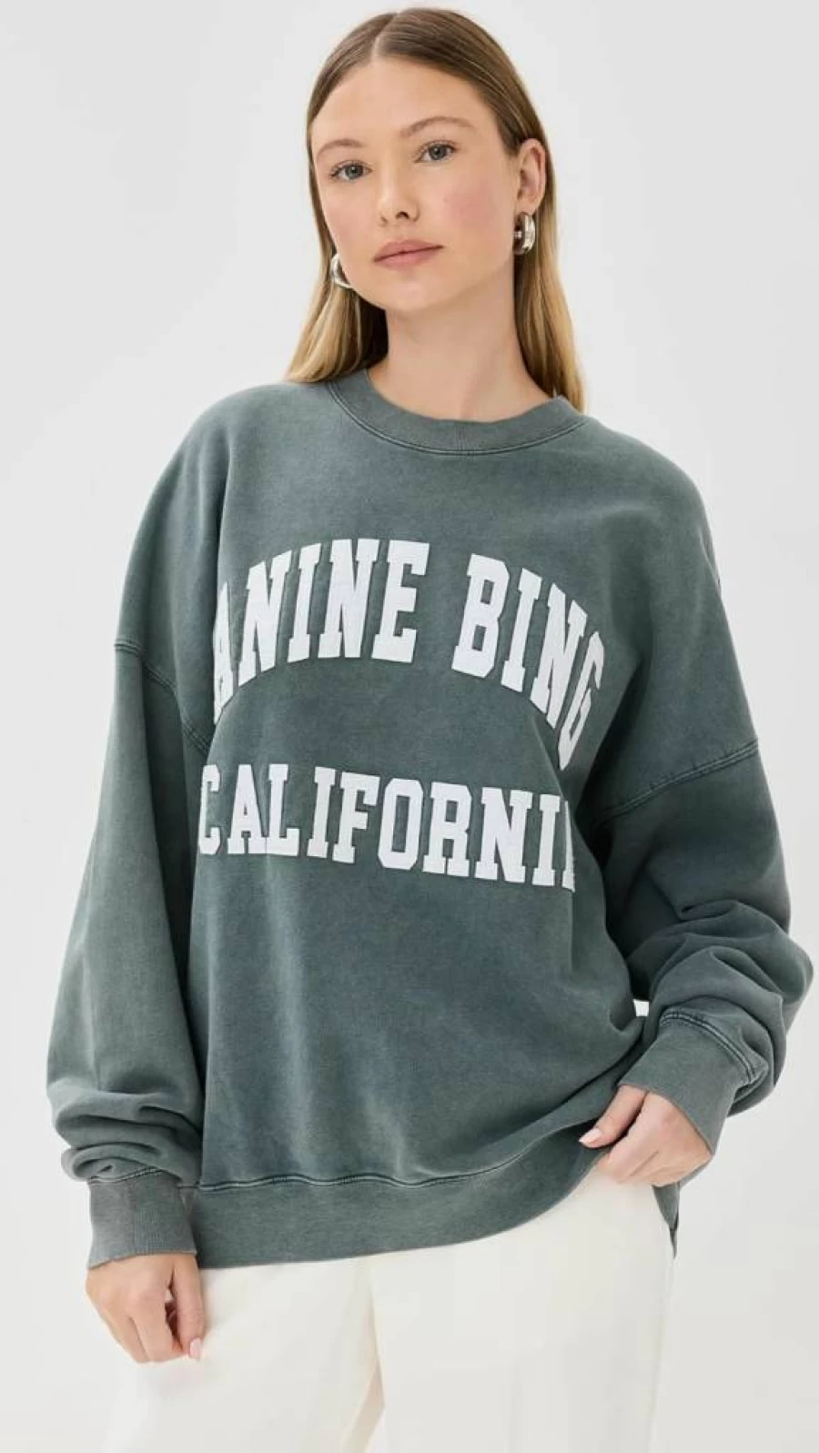 ANINE BING Women's Miles Sweatshirt | Premium Cotton Crewneck Pullover