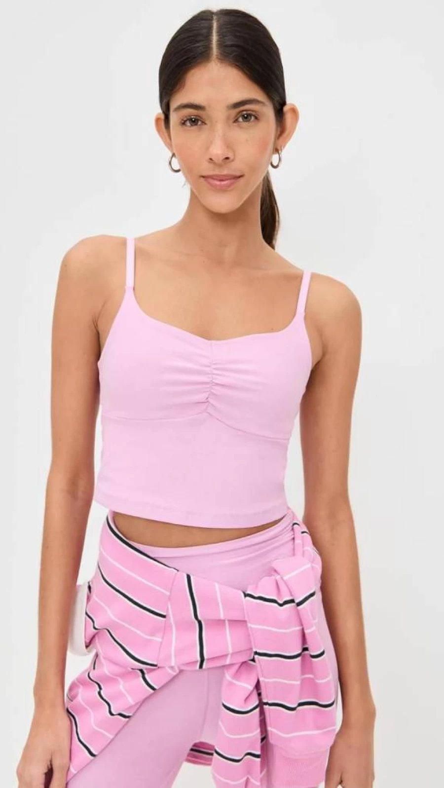 Beyond Yoga Spacedye Shirred Cropped Tank for Women - Raise The Barre Workout Top