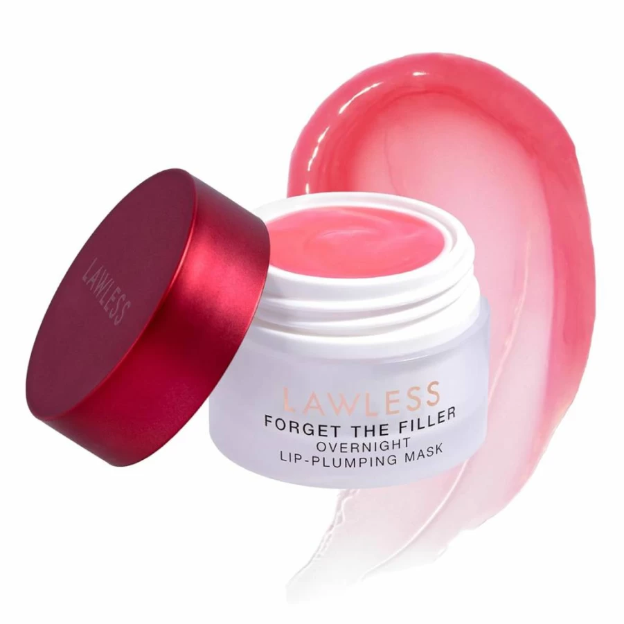 LAWLESS Overnight Lip Plumping Mask - Cherry Vanilla, Hydrating & Smoothing Treatment with Natural Ingredients, 0.28 Oz