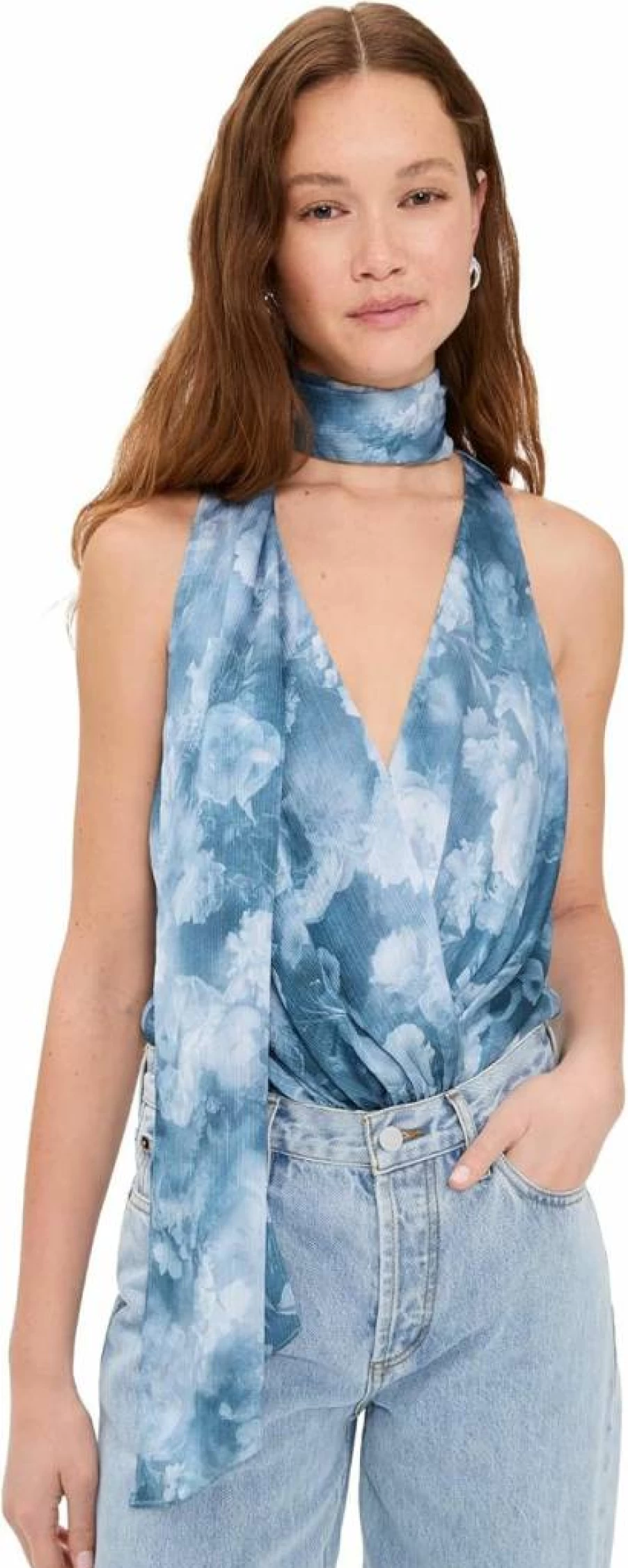 L'AGENCE Women's Ichirou Tie-Front Bodysuit - Stylish One-Piece for Fashionable Outfits
