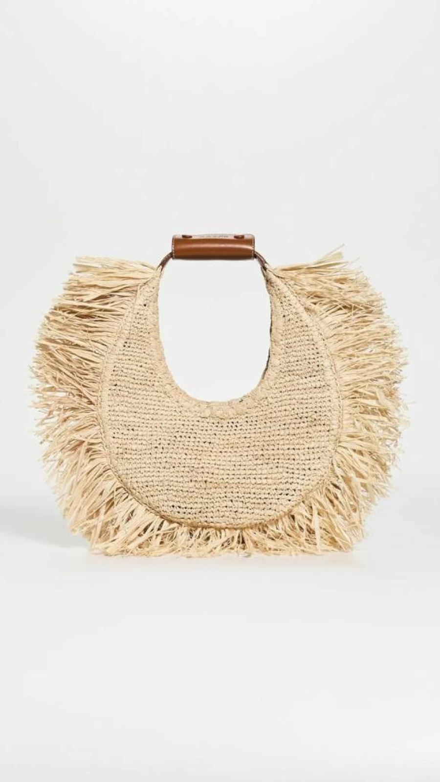 STAUD Moon Raffia Tote Bag for Women - Stylish Woven Straw Handbag