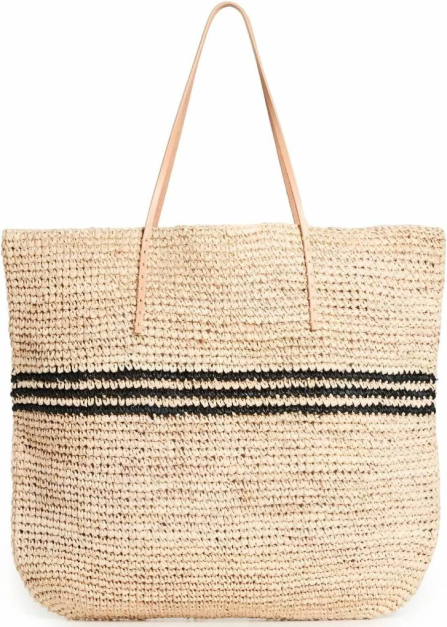Hat Attack Women's Stylish Luxe Striped Canvas Tote Bag for Everyday Use