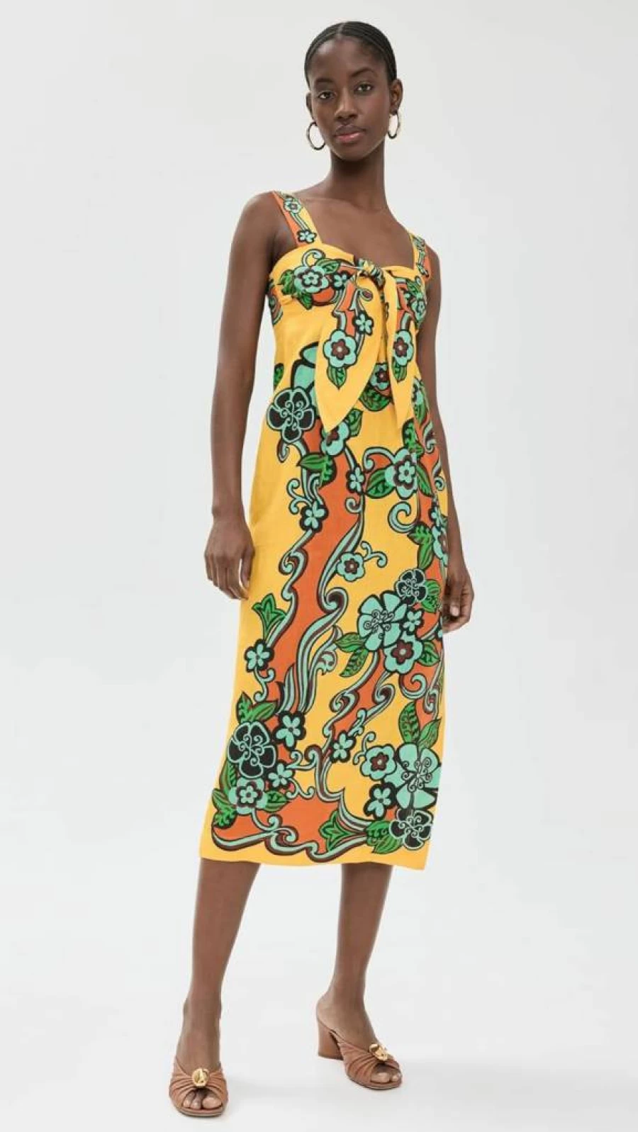 Alemais Women's Flame Print Midi Dress - Boho Chic Summer Dress