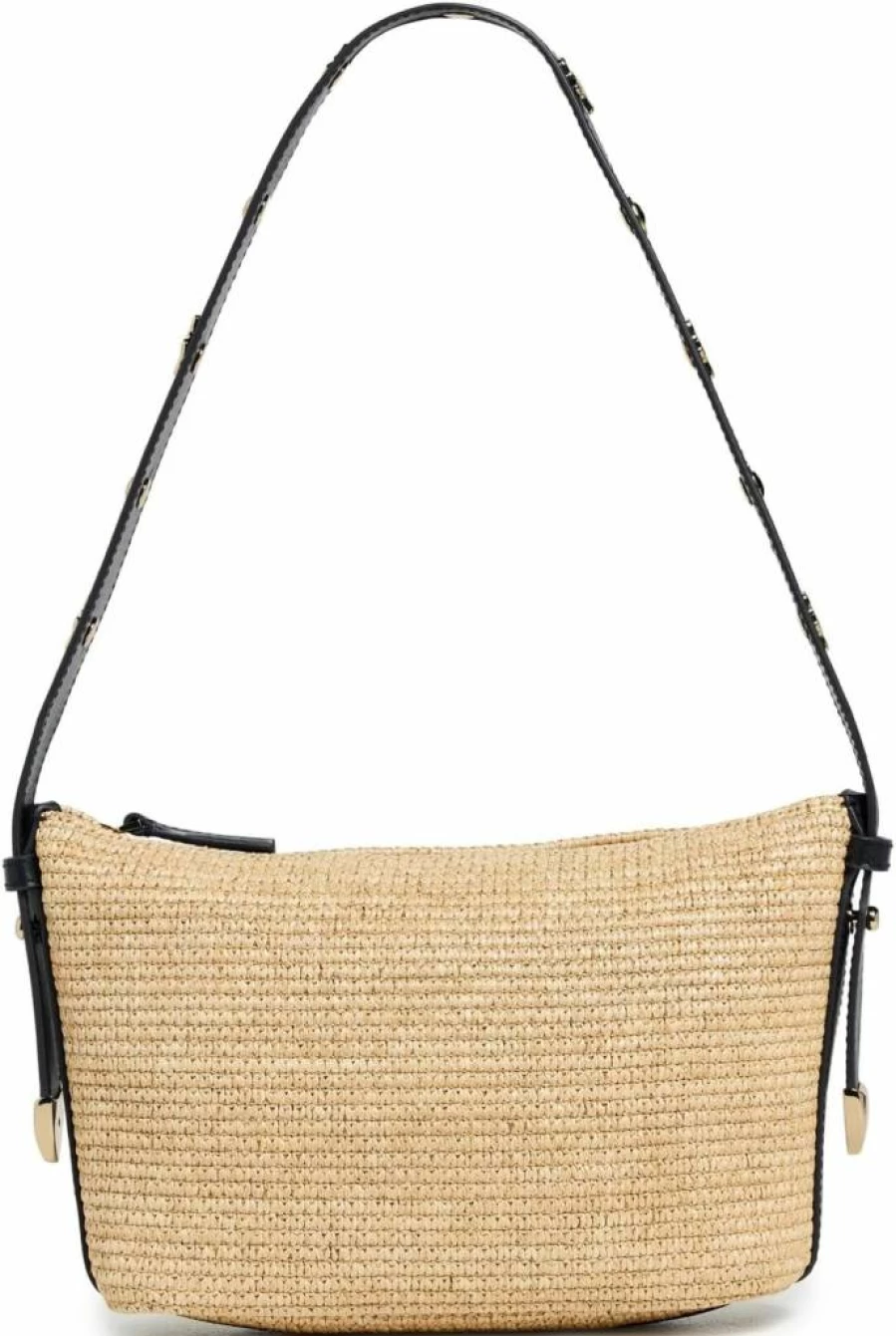 Madewell Women's Sun Medallion Straw Shoulder Bag - Boho Chic Crossbody Purse for Summer