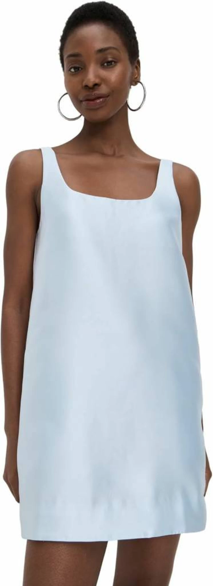 Lee Mathews Women's Scoop Neck Mini Dress - Elegant Casual Short Sleeve Summer Dress