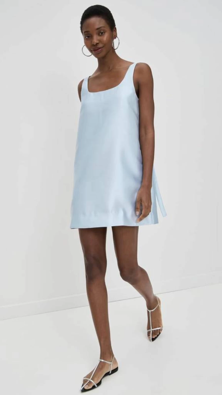 Lee Mathews Women's Scoop Neck Mini Dress - Elegant Casual Short Sleeve Summer Dress