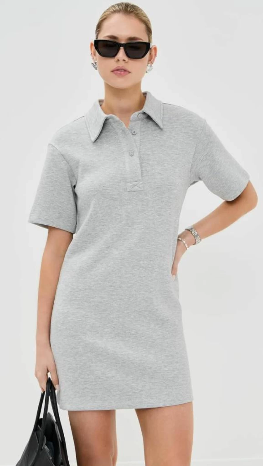 LE BOP Women's Solene Polo Collar Casual Dress - Stylish Summer Short Sleeve Golf Tennis Dress