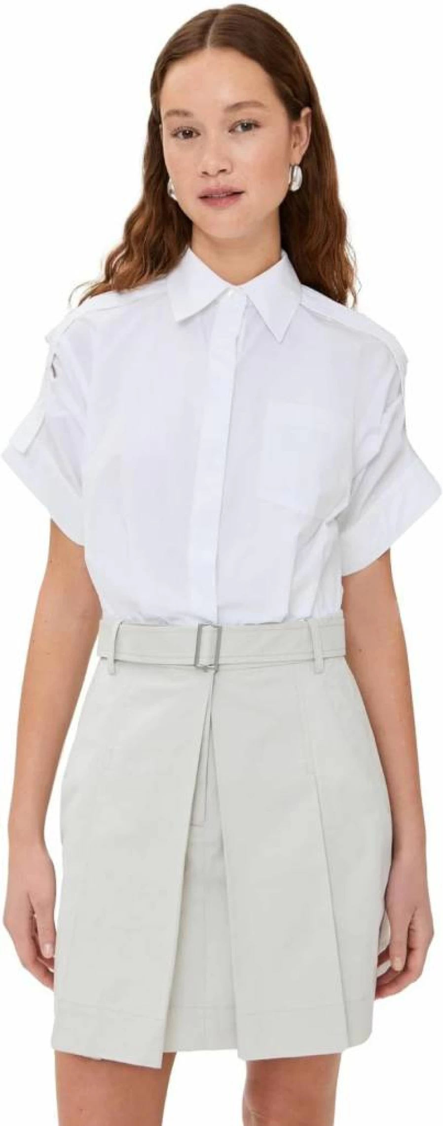 3.1 Phillip Lim Women's Pleated Skirt Combo Shirt Dress - Stylish Casual & Elegant Outfit