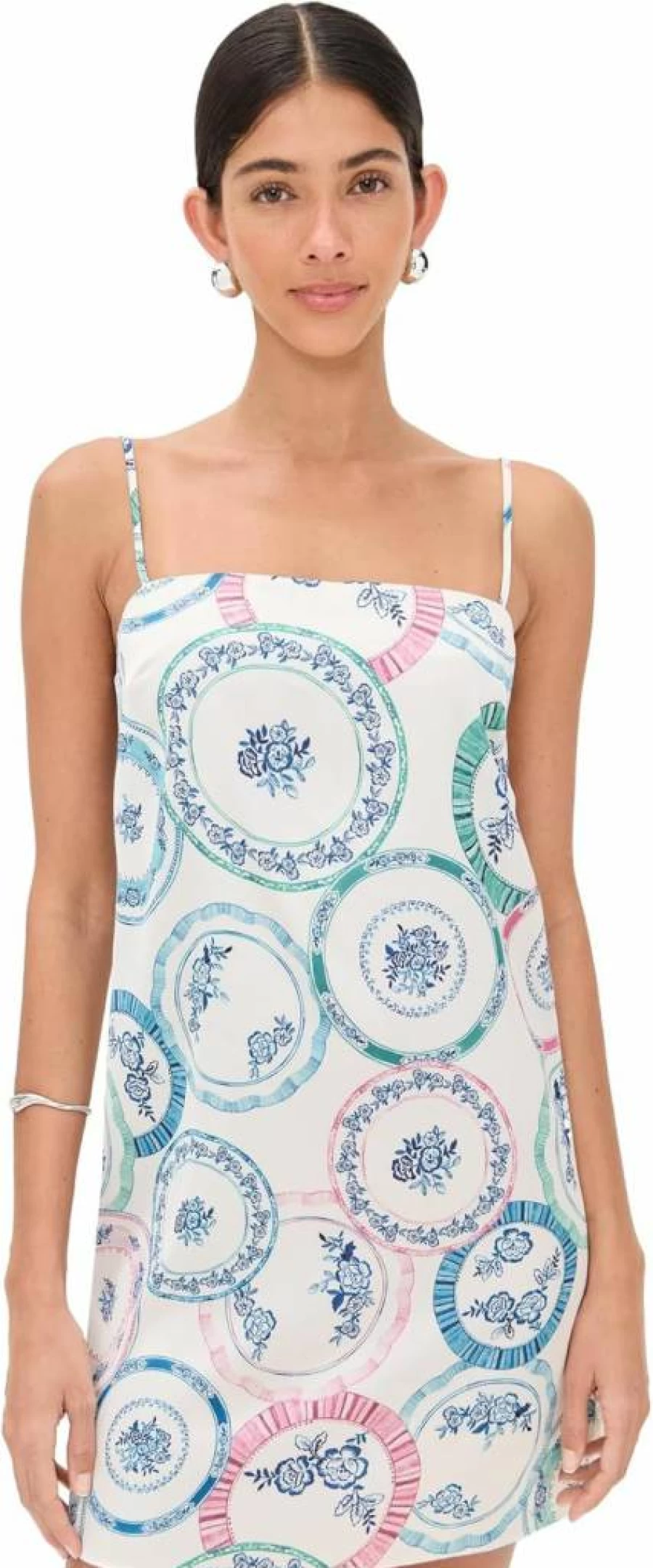 Misa Women's Maxine Dress - Elegant Flowy Summer Dress with V-Neck and Floral Print