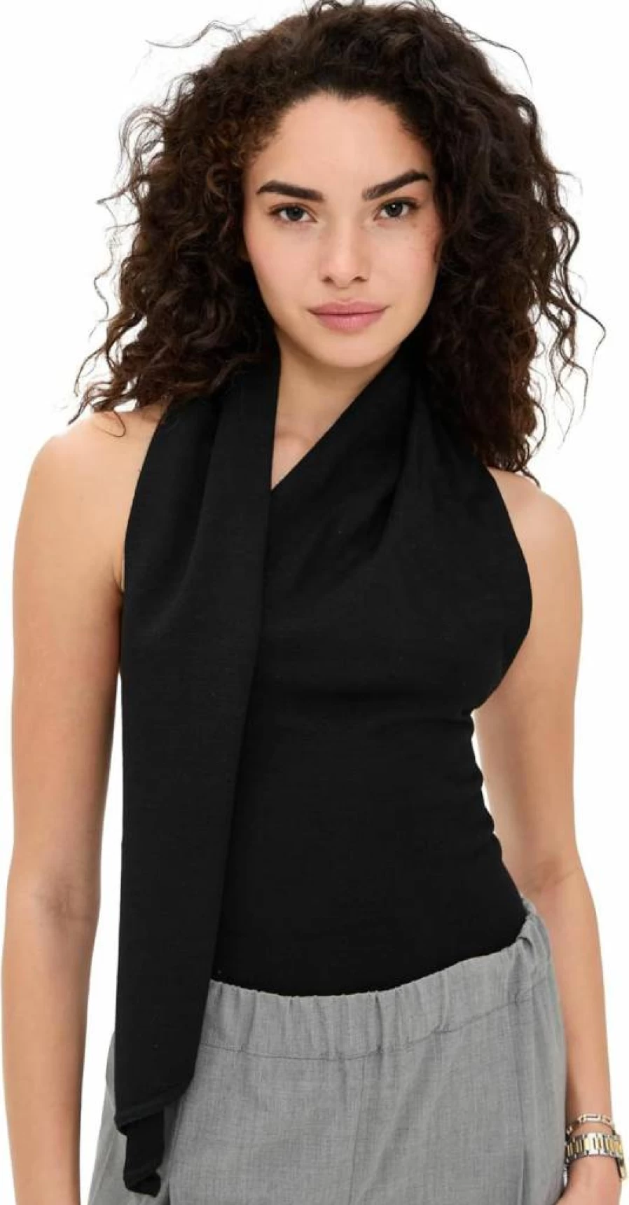 Pixie Market Women's Chunky Knit Turtleneck Sweater with Tie Detail