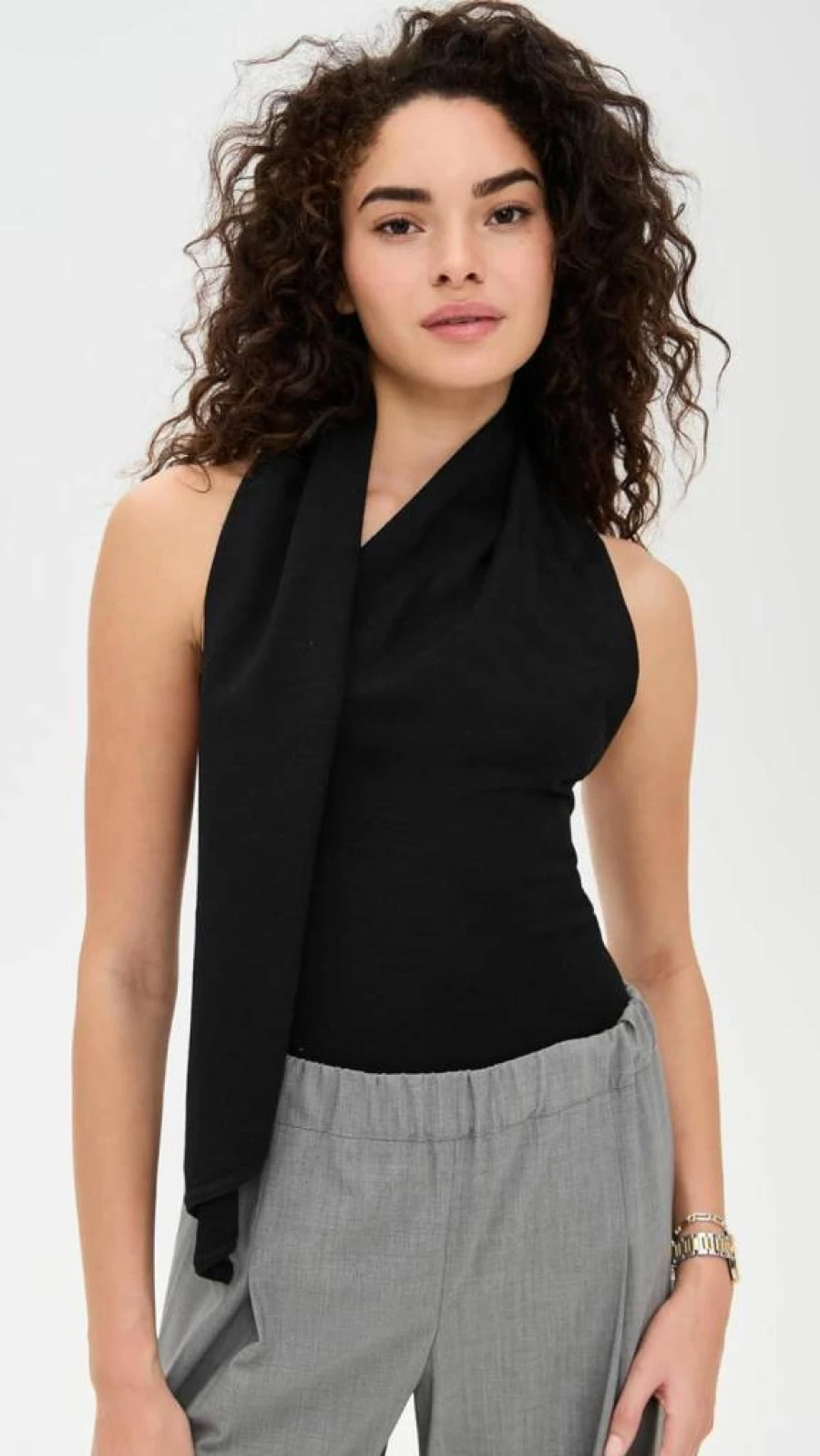 Pixie Market Women's Chunky Knit Turtleneck Sweater with Tie Detail