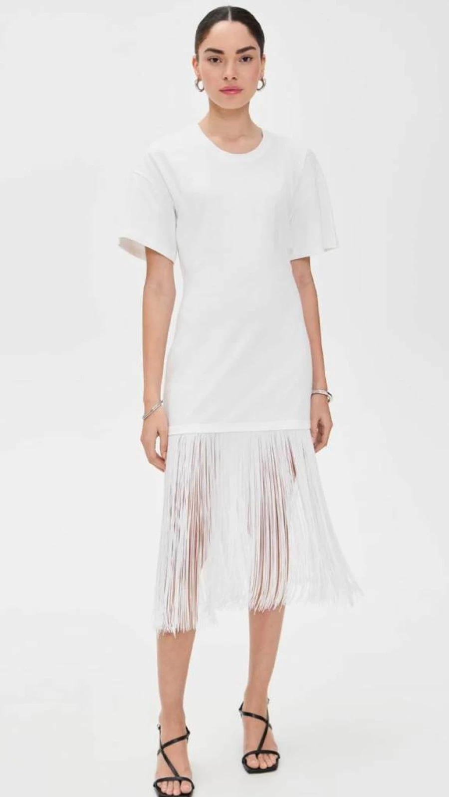 Pixie Market Women's Boho Fringe Cotton T-Shirt Dress Casual Summer Mini Dress