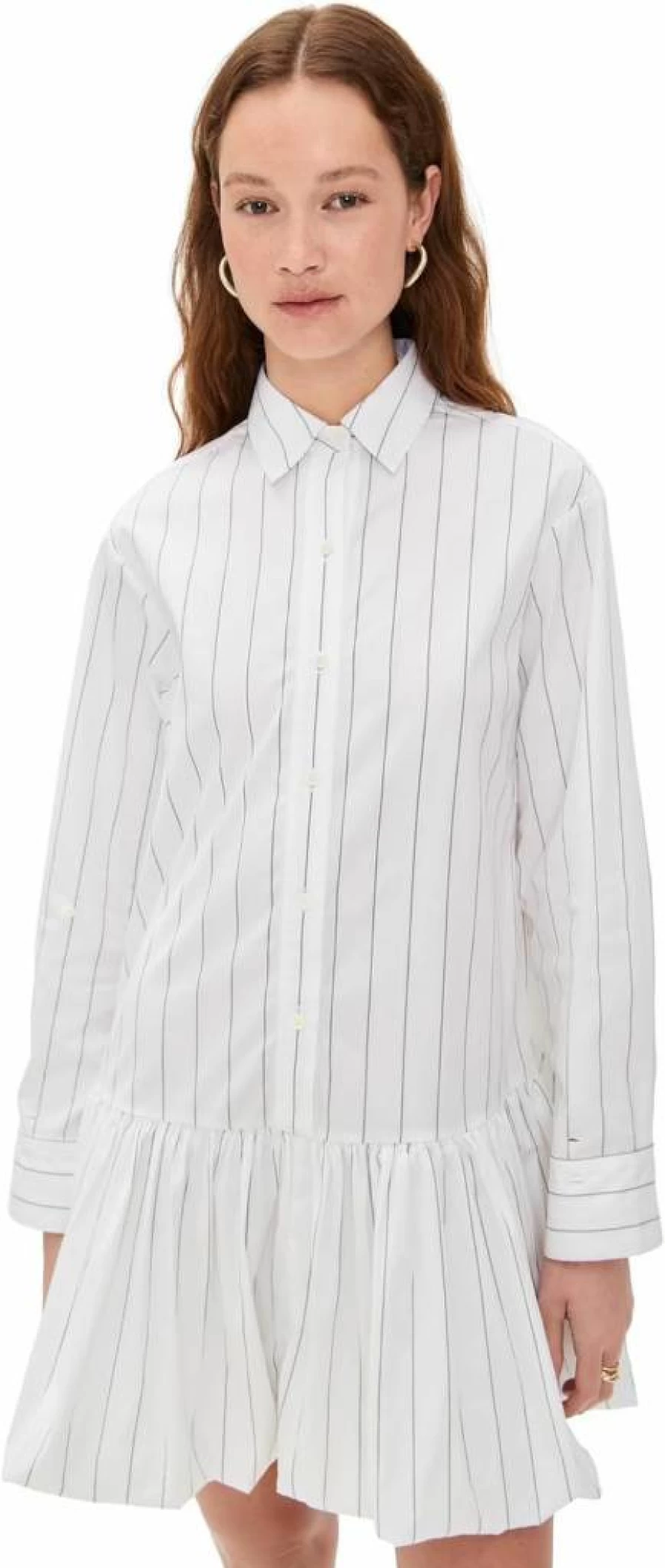Madewell Women's Mini Pinstripe Shirtdress - Classic Poplin Style Dress for Women