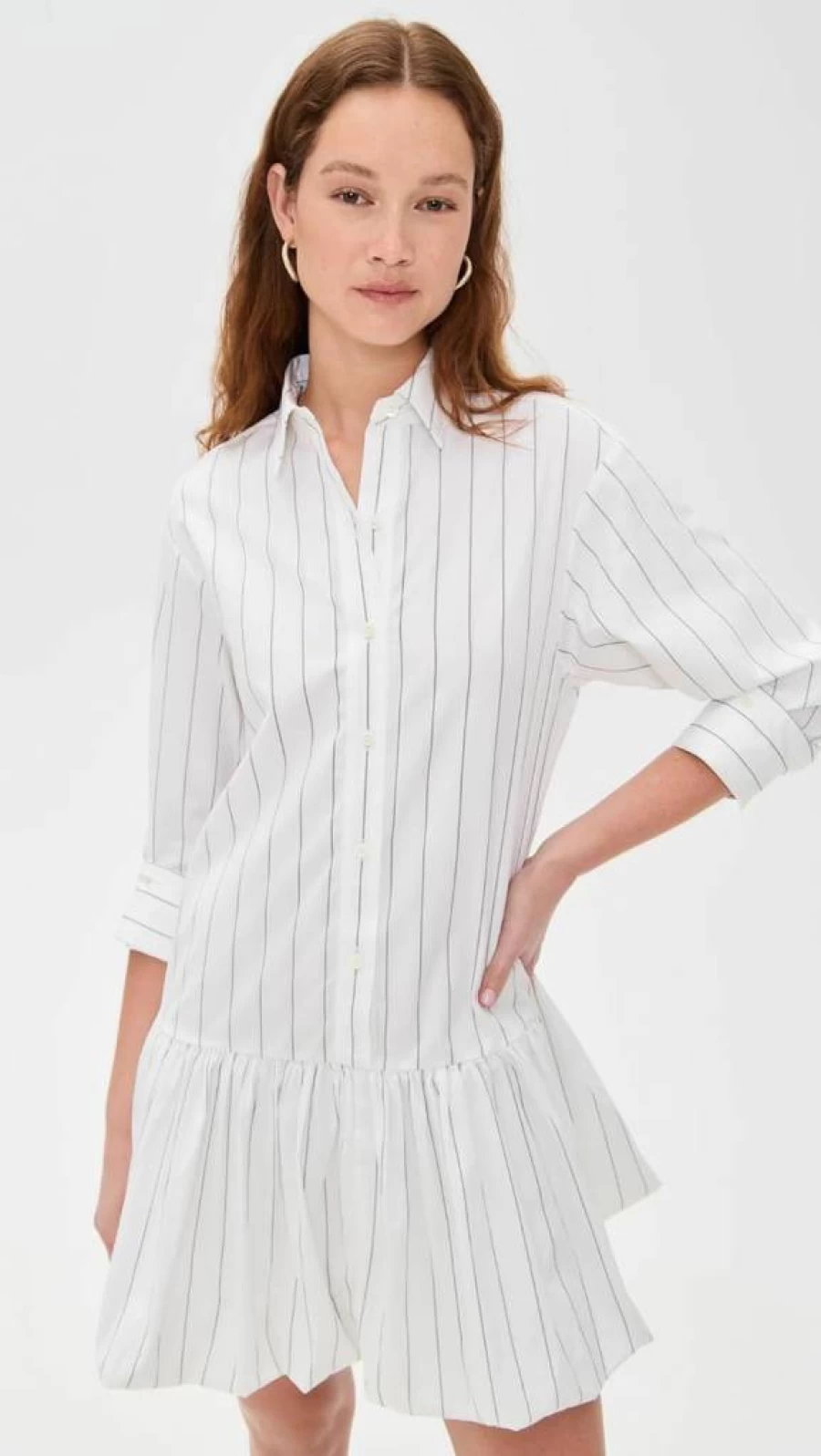 Madewell Women's Mini Pinstripe Shirtdress - Classic Poplin Style Dress for Women
