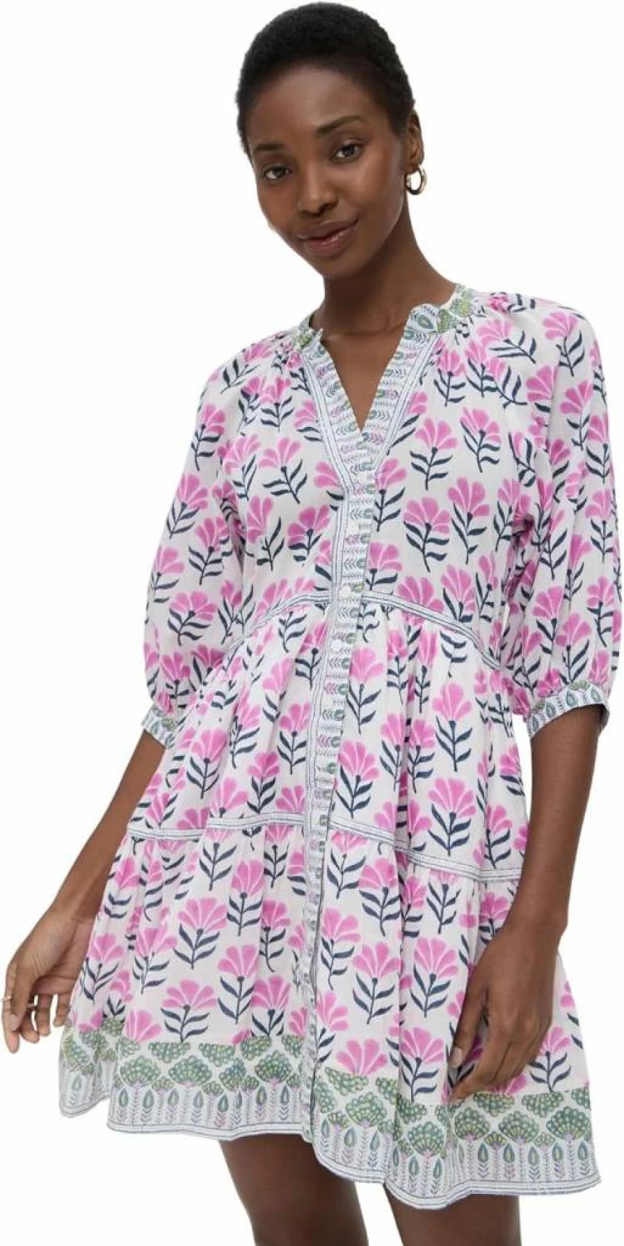 BELL Women's Clara Mini Dress - Elegant Short Sleeve Casual Summer Dress