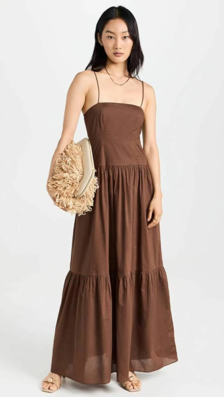 Playa Lucila Women's Square Neck Maxi Dress - Elegant Long Flowy Summer Beach Dress