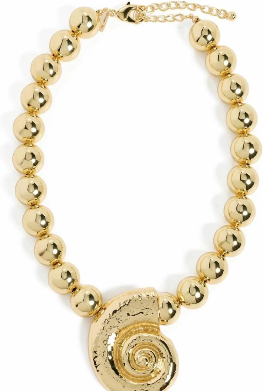 Kenneth Jay Lane Gold Beaded Lobster Claw Clasp Necklace for Women
