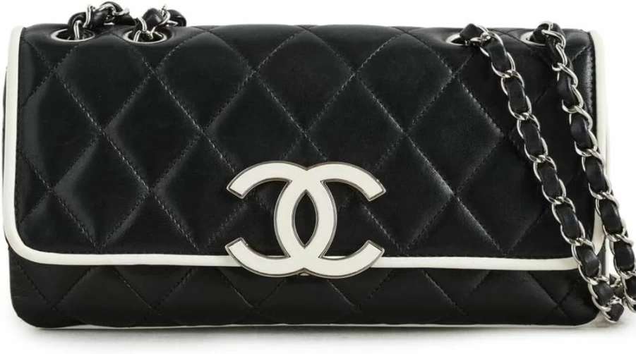 Chanel Vintage Lambskin Chain Shoulder Bag for Women - Authentic Pre-Owned Luxury Handbag