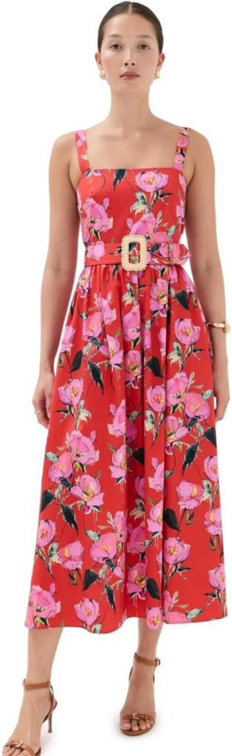 Borgo de Nor Women's Ninet Midi Dress - Elegant Casual Summer Dress with Floral Print