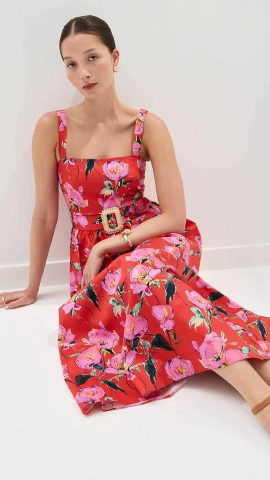 Borgo de Nor Women's Ninet Midi Dress - Elegant Casual Summer Dress with Floral Print