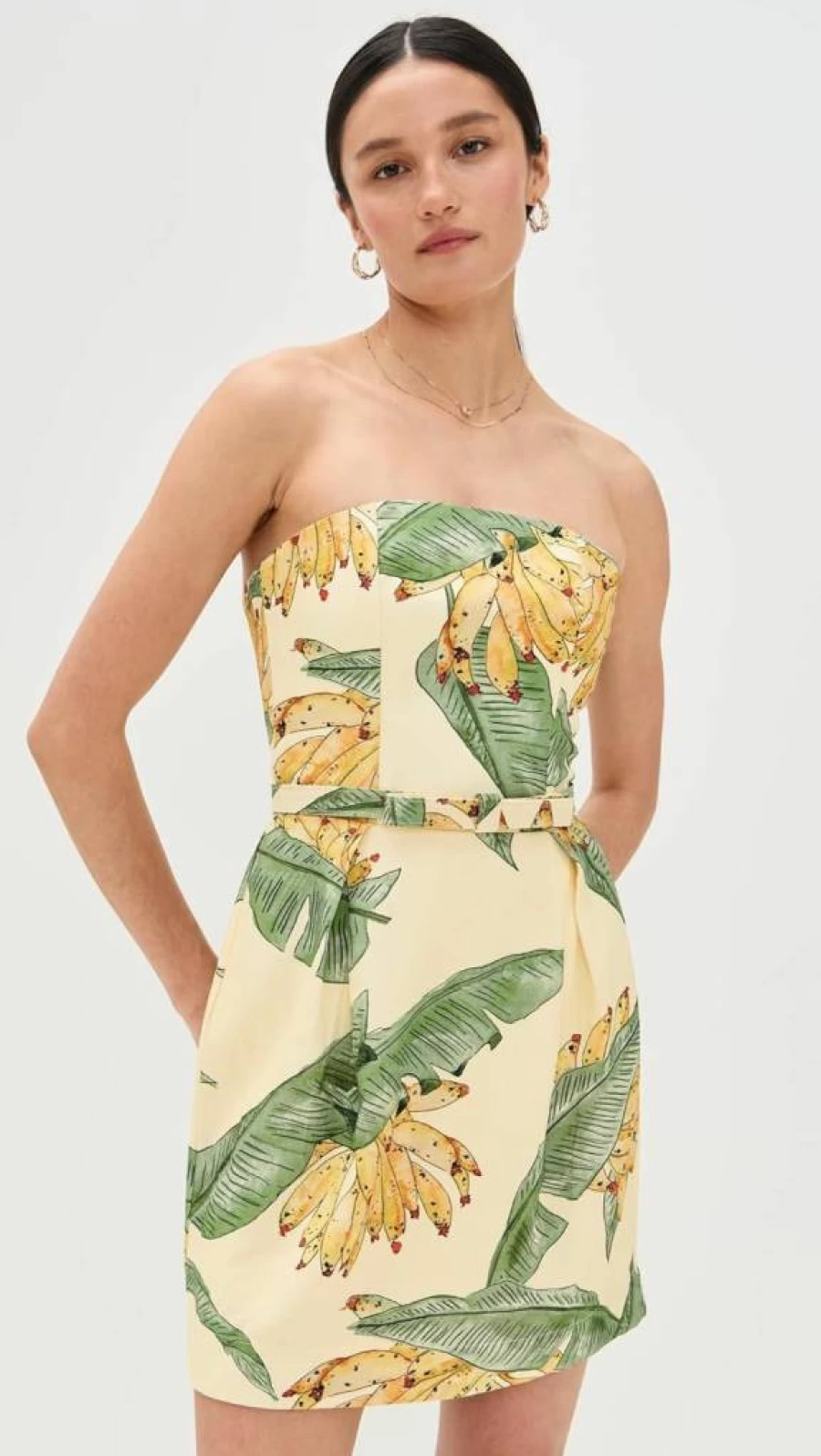 Dress To Women's Floral Strapless Summer Dress - Tropical Paradise Print