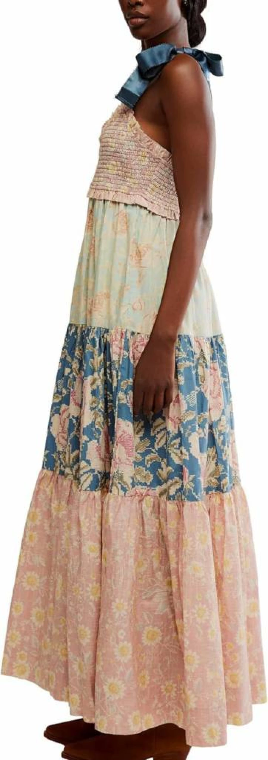 Free People Women's Bluebell Maxi Dress - Boho Floral Print Long Summer Dress